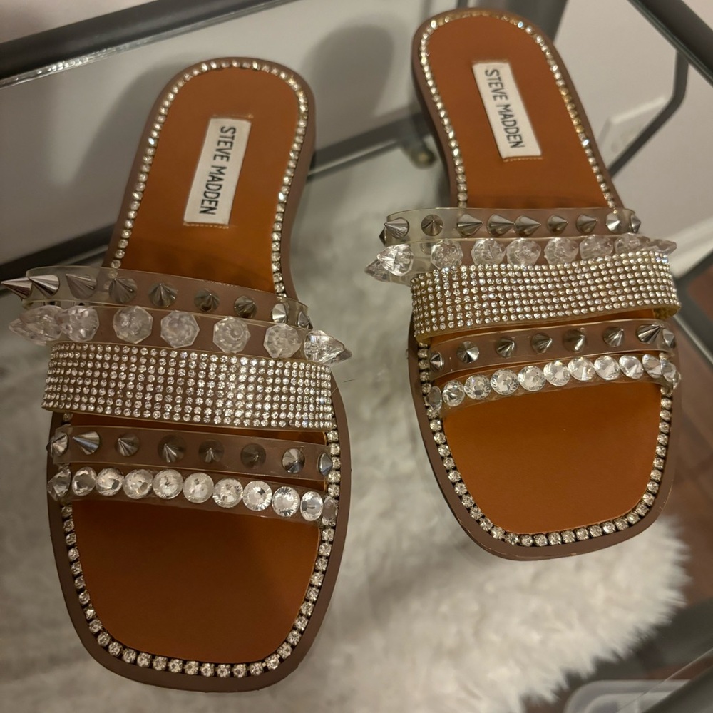 Steve Madden studded Slides